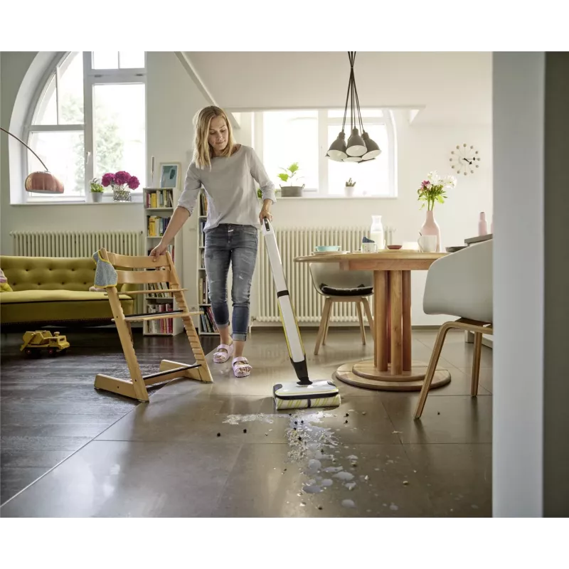 Kärcher FC 7 CORDLESS Miotła elektryczna Akumulatorowa Na mokro Bezworkowa Czarny, Biały, Żółty 2,85 Ah