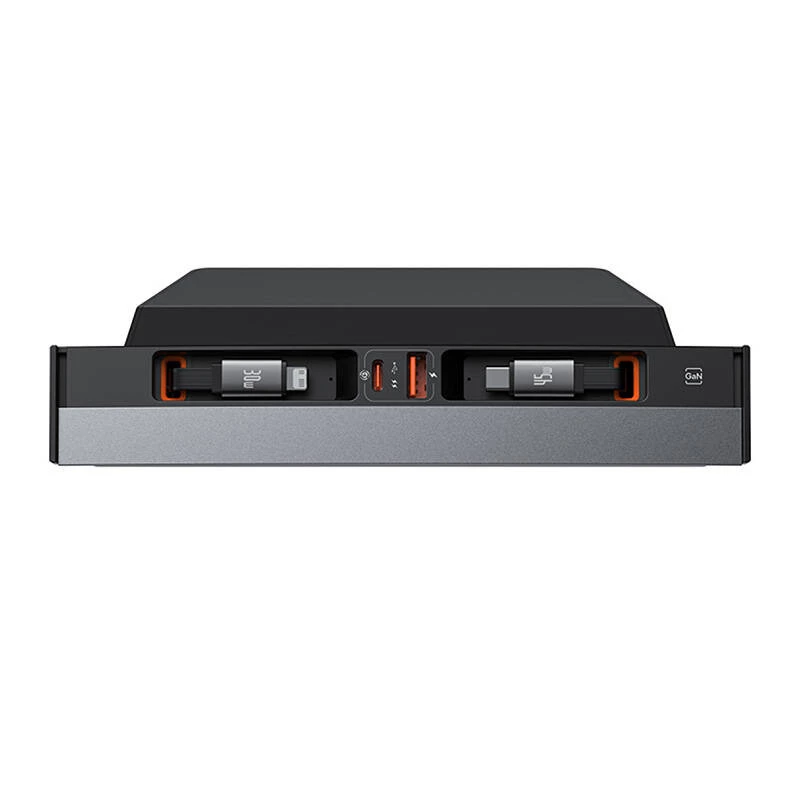 Hub Baseus T-Space z przewodami USB-C na Lightning do samochodów Tesla (czarny)