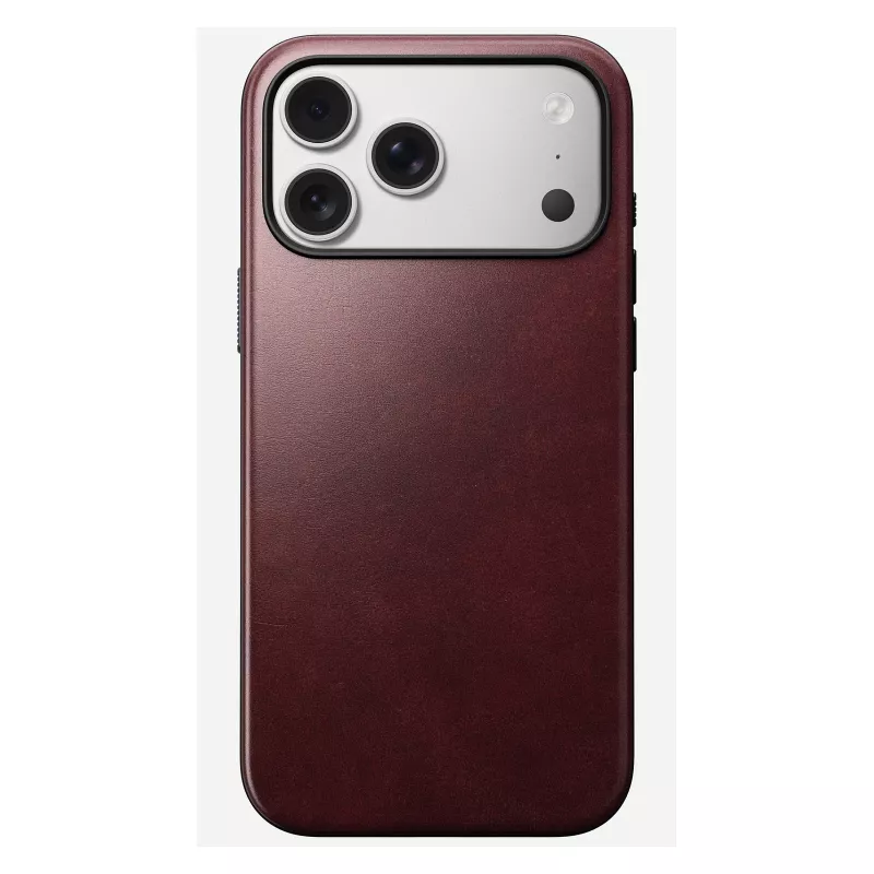 Pokrowiec skórzany Nomad Modern dla iPhone 17 Pro Max (6,9 cala) — Burgundy, skóra+TPU+PC
