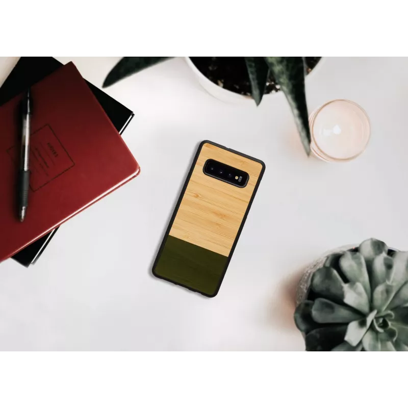 Etui na smartfona man and wood dla Samsung Galaxy S10 Plus — bambusowy las czarny