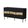 Komoda cama meble INSERTO 3D 143,5×40×80 cm czarna z LED, płyta wiórowa, rama 16 mm