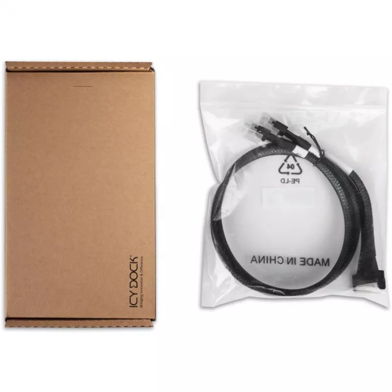 Icy Dock Kabel MCIO 8i SFF-TA-1016 na 2xSlimSAS SFF-8654 4i 0,5 m - Kabel (MB310L-B)