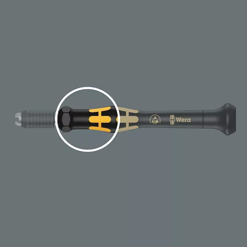 Wkrętak kombinowany Wera ESD/11 SB – 1 sztuka, końcówki Torx/Philips/krzyżowe/płaskie, rękojeść z tworzywa sztucznego (czarno-żółta)