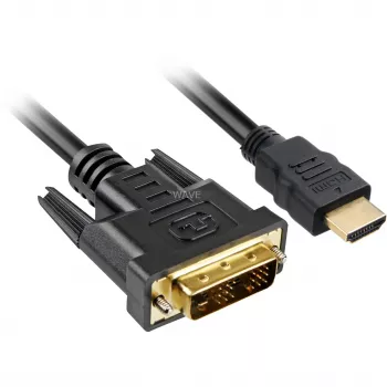 Sharkoon Adapterkabel - Single Link - HDMI männlich zu DVI-D männlich