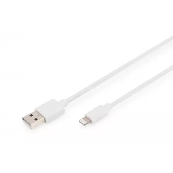 DIGITUS - Kabel Lightning - Lightning (M) do USB (M) - 1,0 m - Podwójna izolacja - Biały - Formowany - do Apple iPad/iPhone/iPod (Lightning) (DB-600106-010-W)