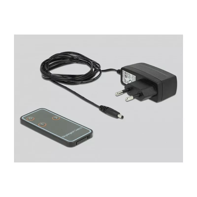 DELOCK DisplayPort 1.4 Switch 2 x 2 DisplayPort in to 1 x 2 DisplayPort out 8K