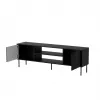 Szafka TV cama meble CORTINA EF 180×40×60 cm, czarna, blat z płyty wiórowej, czarna rama