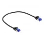 Kabel sieciowy DeLOCK RJ45 Cat.6A S/FTP cienki 0,25 m Czarny