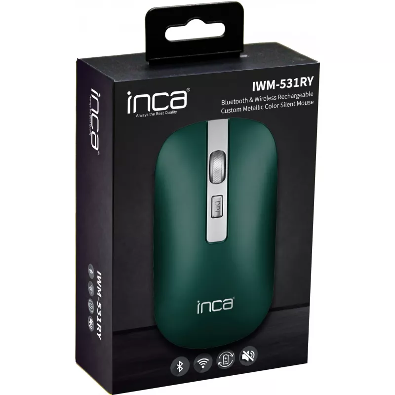 Mysz Cian Technology GmbH INCA IWM-531RY Bluetooth i bezprzewodowa na baterie, cicha, GN, detaliczna