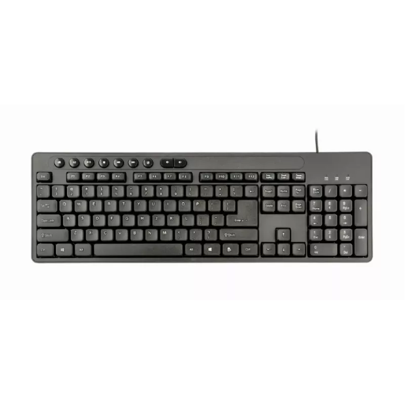 Przewodowa klawiatura pełnowymiarowa Gembird KBS-UM-04 USB QWERTY US English z myszą, czarna, kabel 1,5 m