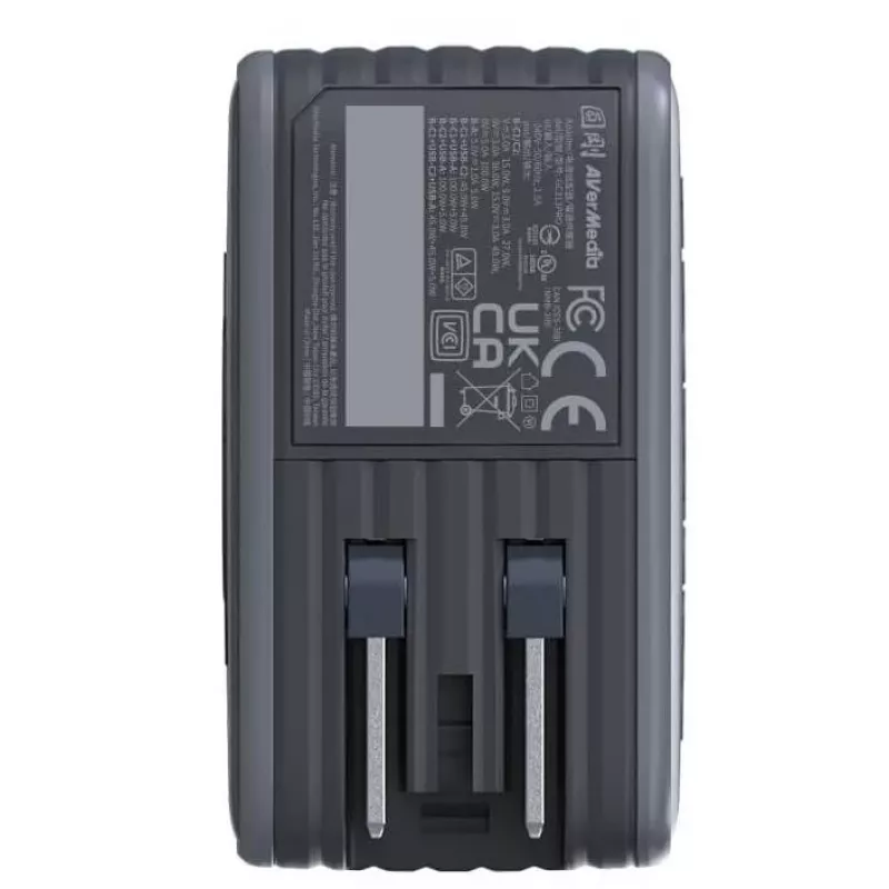 AVerMedia GC313Pro Uniwersalna czarna ładowarka sieciowa AC z szybkim ładowaniem do użytku wewnętrznego