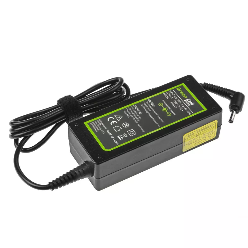 Zasilacz Green Cell AD41P 65W do laptopów ASUS, 19V 3,42A, wewnętrzny, czarny