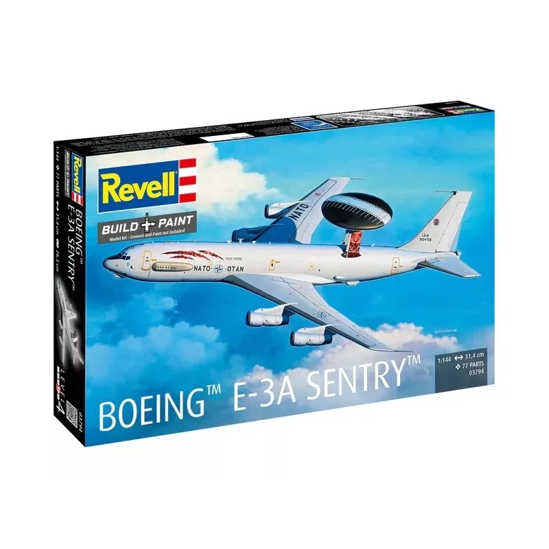 Model plastikowy REVELL Boeing E-3A Sentry, skala 1:144, zestaw modelarski samolotu