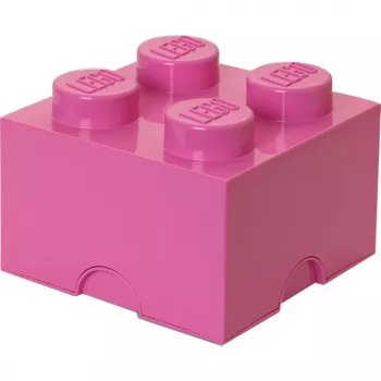 Klocek do przechowywania 4 LEGO 40031739 różowy – plastikowy, składany pojemnik na drobne przedmioty