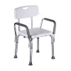 Krzesło prysznicowe ActionMed KP300AM z oparciem i podłokietnikami, polipropylen, regulowana wysokość 43–56 cm, siedzisko 40×33 cm, maks. obciążenie 110 kg