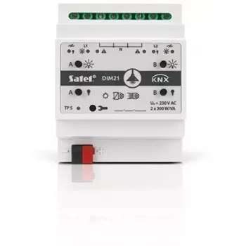 Satel KNX-DIM21 aktuator inteligentnego domu montowany na szynie DIN – ściemniacz