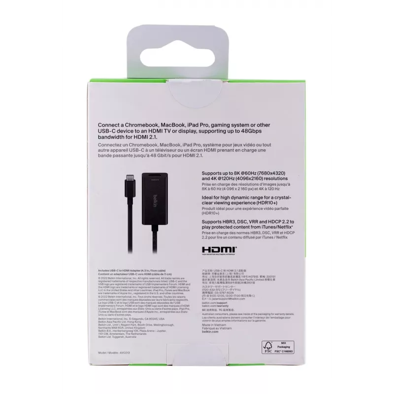 Belkin AVC013BTBK adapter kabla wideo HDMI Typ A (Standard) USB Type-C Czarny