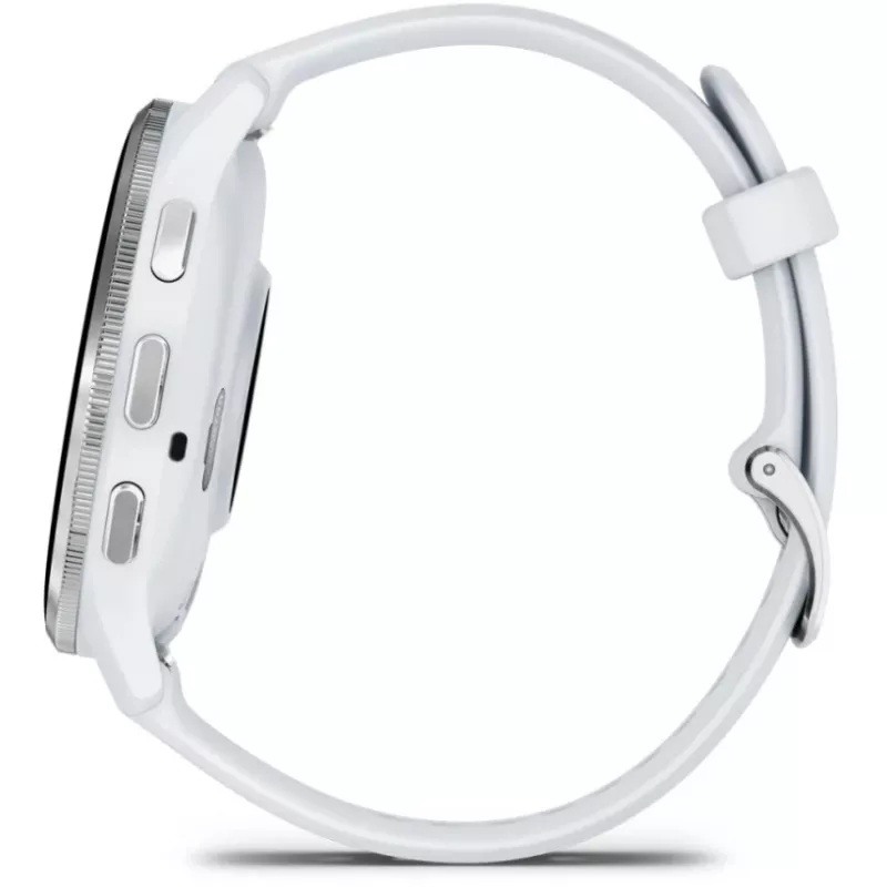 Smartwatch GARMIN Venu 3 — 1,4-calowy AMOLED, koperta 45 mm, GPS, Wi‑Fi, 8 GB, srebrno-biały, pasek silikonowy