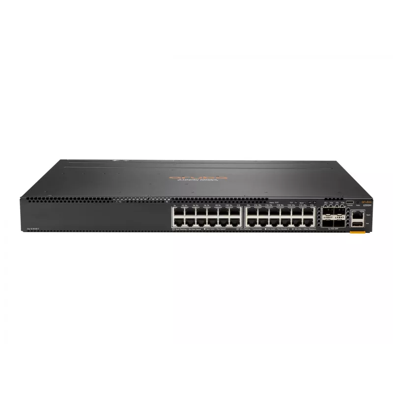 HPE - Seria Aruba - Aruba 6300F - Przełącznik - L3 - zarządzalny - 24 x 10/100/1000 + 4 x 1 Gigabit / 10 Gigabit / 25 Gigabit / 50 Gigabit SFP56 (Uplink / Stacking) z przodu i z tyłu