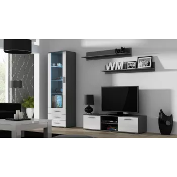 Cama stojak TV SOHO 140 szary/biały połysk