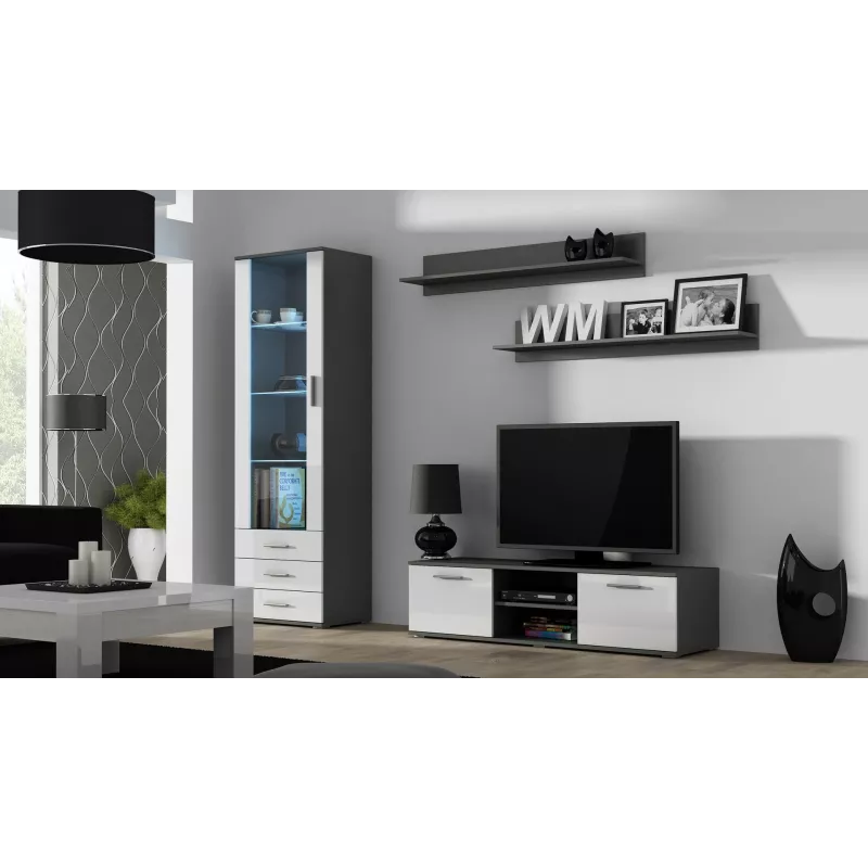 Cama stojak TV SOHO 140 szary/biały połysk