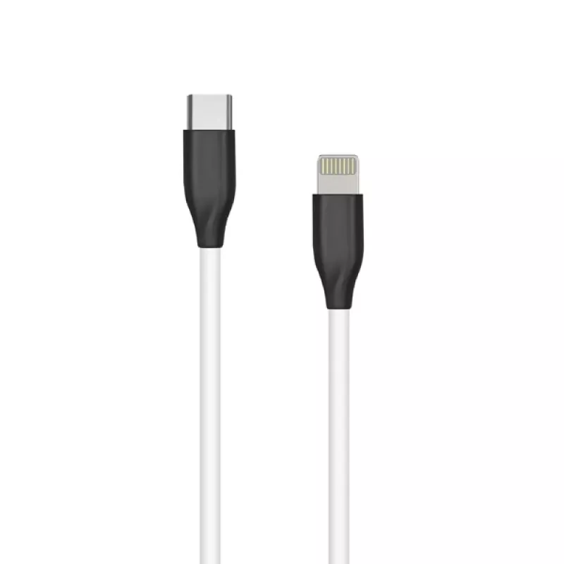 Kabel Silikonowy USB Type-C - Lightning (Biały, 1m)