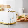 Toster Petra PT5032WVDE 2-kromkowy, kompaktowy toster elektryczny z 2 szczelinami