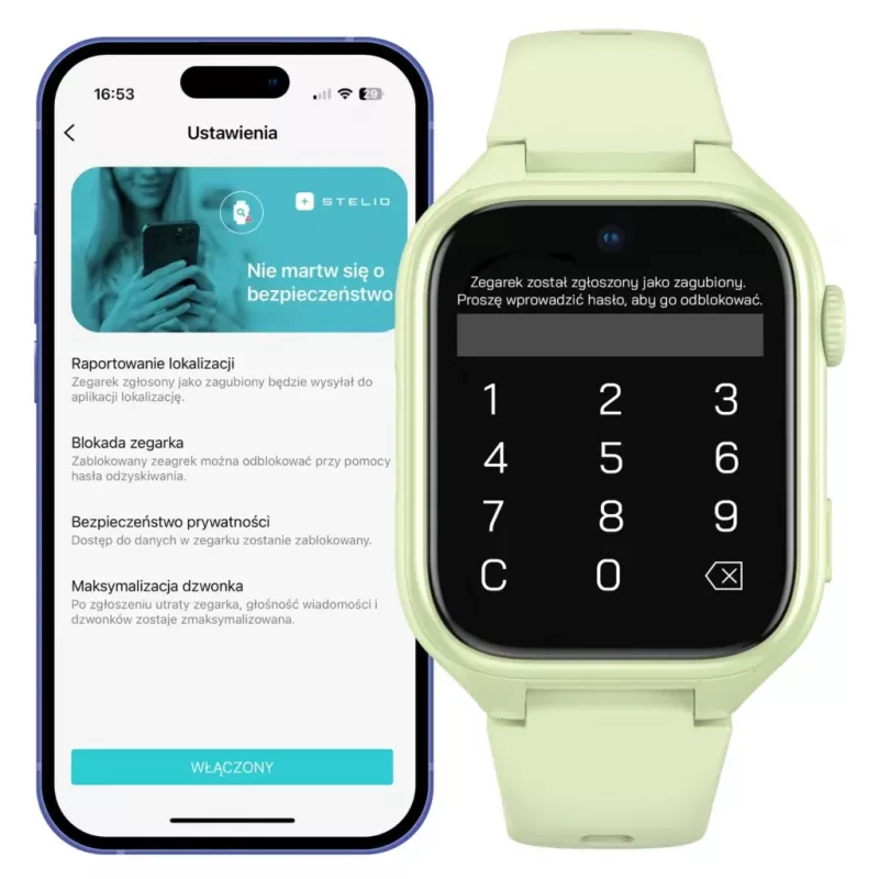 Smartwatch Stelio Junior Pro AI 4G ST-SWJ102-PCH — kolor pistacjowy