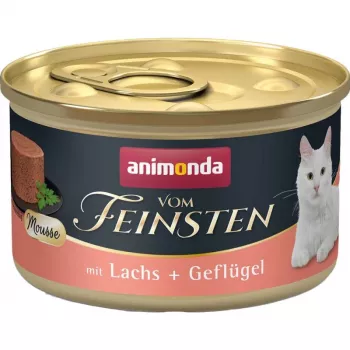 Mokra karma dla kota animonda Vom Feinsten Łosoś & Drób bez zbóż 85 g puszka, dorosły, bezglutenowa, bez soi