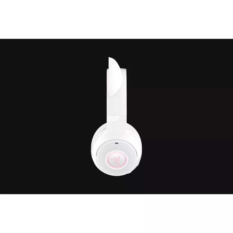 Bezprzewodowy zestaw słuchawkowy gamingowy Razer Kraken Kitty V2 BT biały z Bluetooth, dźwiękiem przestrzennym THX Spatial Audio, podświetleniem RGB