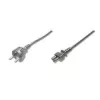 Assmann Kabel zasilający. Schuko - C5 M/F. 1,2 m. H05VV-F3G 0,75 mm². czarny (AK-440115-012-S)