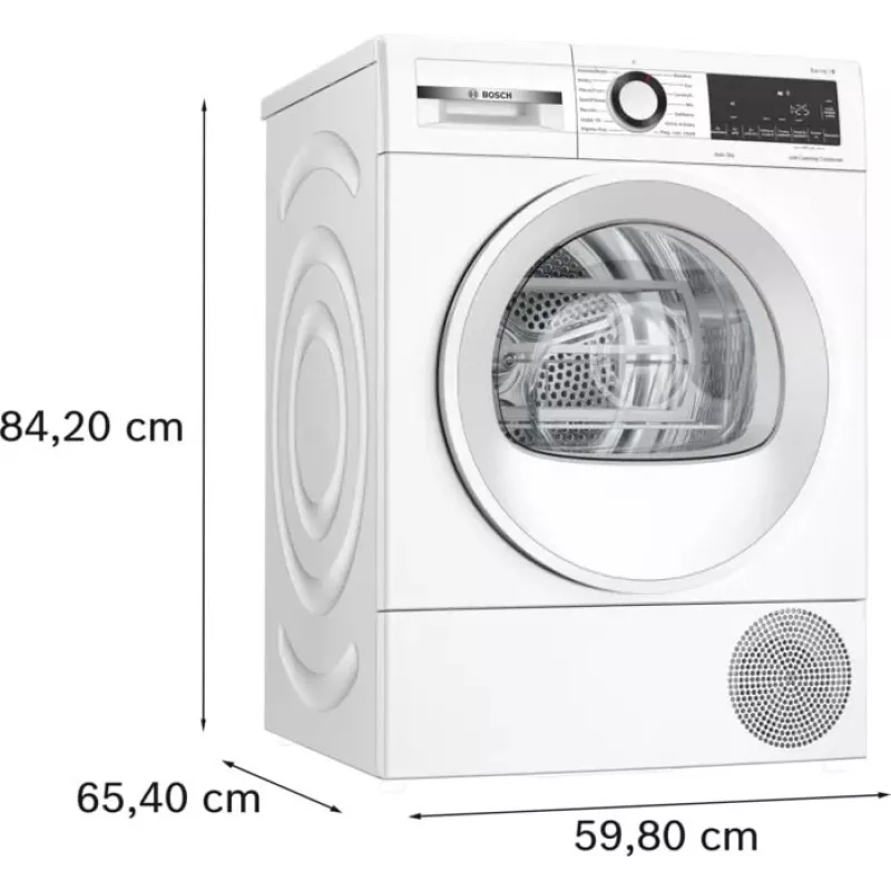 Suszarka kondensacyjna Bosch WQG145APPL 9 kg pompa ciepła, 14 programów, wyświetlacz LED, biała