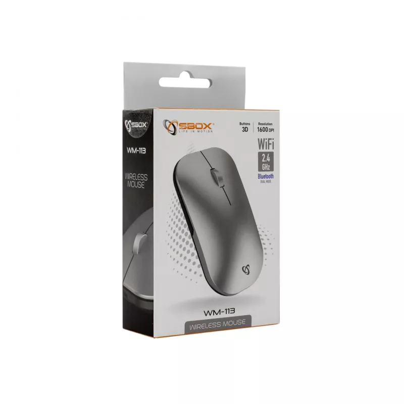 Mysz SBOX WM-113 Bezprzewodowa RF + Bluetooth + USB Typu-C