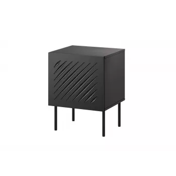 Nightstand Cama Meble SIENA set of 2, 44.5×40×59 cm, Czarny matt, MDF and particle board