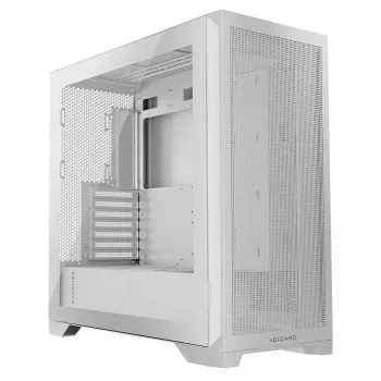 Obudowa PC MODECOM VOLCANO EXPANSE S MIDI Tower — Biała, microATX, szkło hartowane, USB-C, obsługa GPU 430 mm