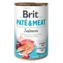 Mokra karma dla psa Brit Paté & Meat with Salmon 400 g — pełnoporcjowy posiłek w puszce dla dorosłych psów, 75% wilgotności, 11% białka, 9% tłuszczu