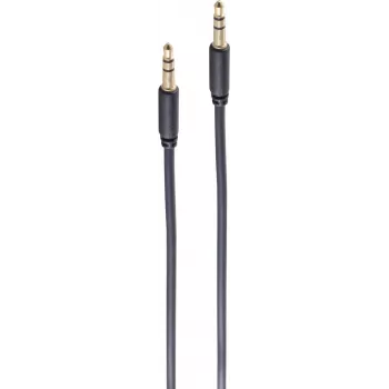 shiverpeaks ® BASIC-S--Super cienki Audio Jack Cable -- 3,5mm Stereo Mini-Plug do 3,5mm Stereo Mini-Plug, pozłacane styki, 3-pinowe, okrągły kabel, czarny, 1,5m (BS33981-S)