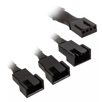 Kabel rozdzielacz PWM do wentylatorów Kolink PGW-AC-KOL-112 — 1-do-3, 35 cm pleciony, czarny