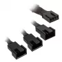 Kabel rozdzielacz PWM do wentylatorów Kolink PGW-AC-KOL-112 — 1-do-3, 35 cm pleciony, czarny