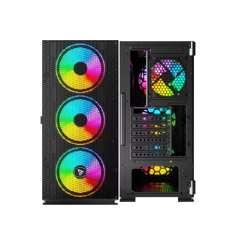 SAVIO Obudowa PC Raptor X1 ARGB Glass/Mesh Czarna