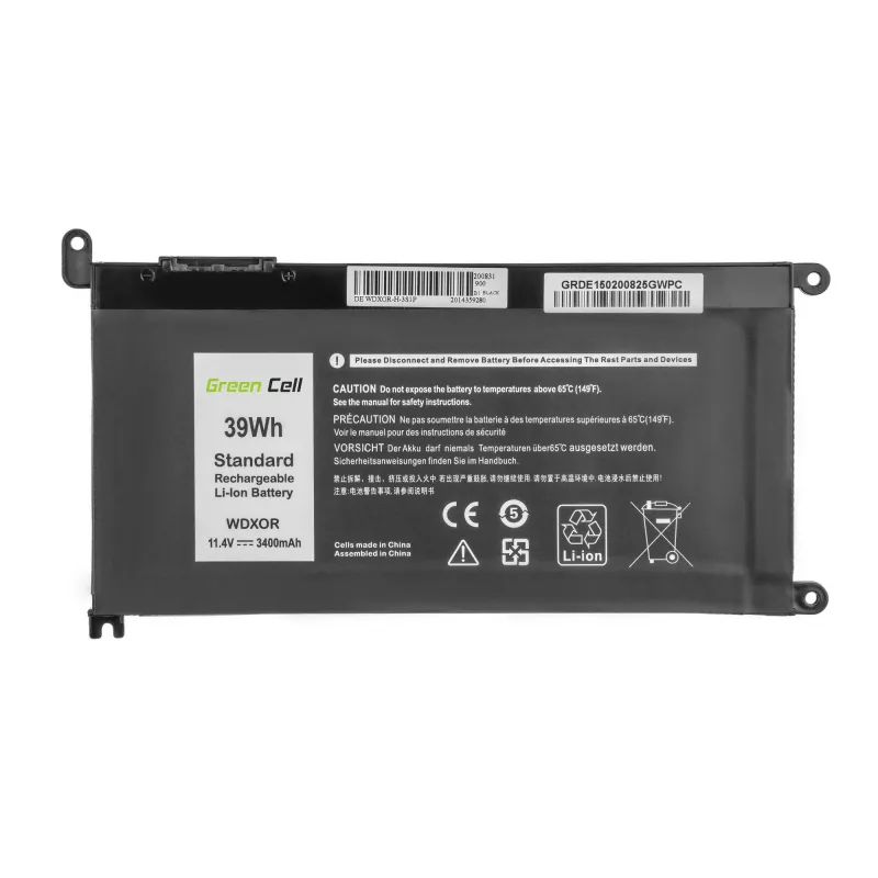 Bateria zielony Cell DE150 do DELL Inspiron — LiPo 11.4V 3400mAh, czarna, 1 szt.