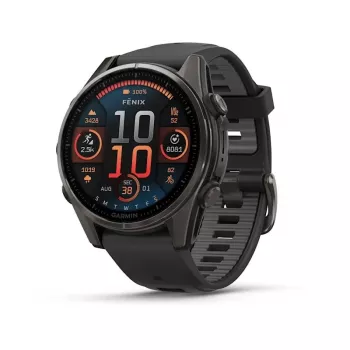 Garmin fenix 8 3,3 cm (1,3) AMOLED 43 mm Cyfrowy 416 x 416 pikseli Ekran dotykowy Czarny Wi-Fi GPS (satelitarny)