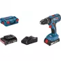 Wiertarko-wkrętarka udarowa akumulatorowa GSB 18V-28 Professional, 18 V (niebiesko-czarna, 2 akumulatory Li-Ion 2,0 Ah, w walizce L-BOXX)