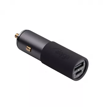 Akyga AK-CH-26 ładowarka samochodowa GaN 12/24 V, 100 W, USB-C PD 3.0 + USB-A QC 3.0, szara