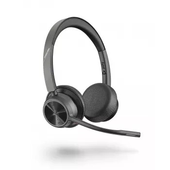 Zestaw słuchawkowy HP POLY Voyager 4320 z certyfikatem Microsoft Teams, przewodowy i Bluetooth, USB-A + klucz sprzętowy BT700, wokółuszny, kabel 1,5 m, 162 g, czarny