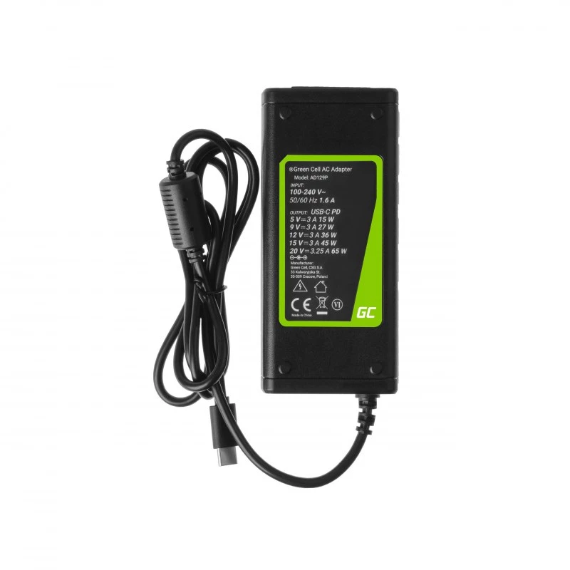 Ładowarka zielony Cell AD134P USB-C, zasilacz sieciowy 65 W do notebooka, tabletu, smartfona