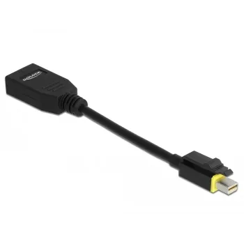 DeLOCK - Adapter DisplayPort - Mini DisplayPort (M) z zatrzaskiem na DisplayPort (W) - DisplayPort 1.4 - 15 cm - bezhalogenowy, obsługa 8K - czarny (65978)
