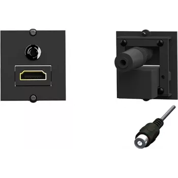 Gniazdo HDMI + 3.5mm Bachmann 917.189, 1-modułowe, czarne
