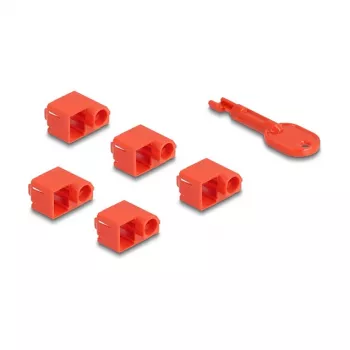 Blokada portu DeLOCK 20929 RJ45 10 sztuk Czerwona