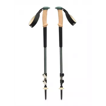 Kijki trekkingowe Czarny Diamond Trail Cork, regulowane 100–140 cm, aluminium, uchwyt korkowy/EVA, 3-segmentowe, zielony/beżowy